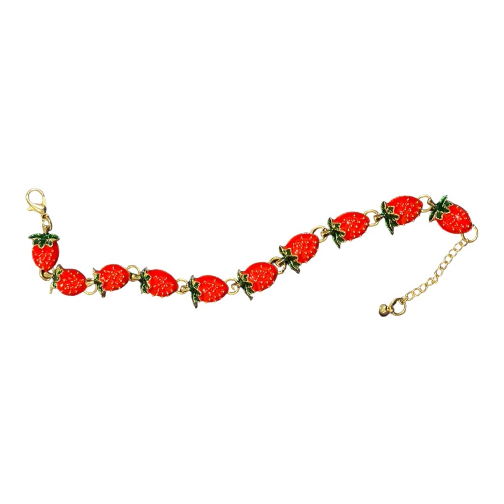 ‼️$7‼️ 🍓Simple Strawberry Bracelet Lovely Detail - Picture 4 of 5
